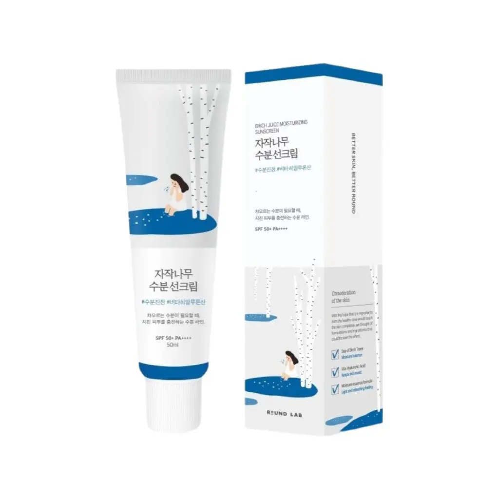 Round Lab, Birch Moisturizing Sunscreen SPF 50+ PA++++ 50 ml | Charme Parfumerie de Luxe Molfetta Round Lab, Birch Moisturizing Sunscreen SPF 50+ PA++++ 50 ml