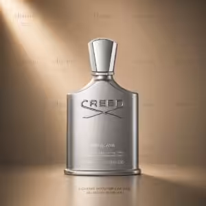 Creed Himalaya 100 ML, profumo Creed in flacone argento su sfondo luxury dorato.