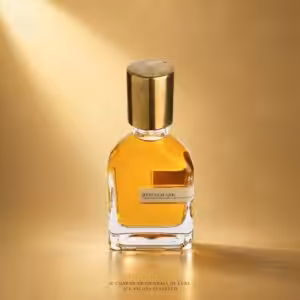 Orto Parisi Bergamask profumo 50 ml con flacone su sfondo dorato