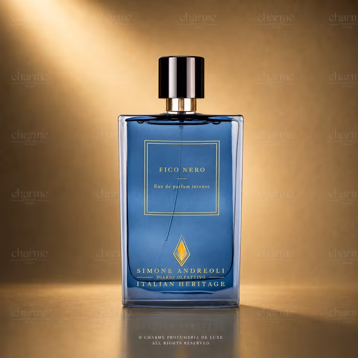Simone Andreoli Fico Nero Eau de Parfum Intense, profumo di nicchia Italian Heritage in packshot luxury per Charme Profumeria de Luxe