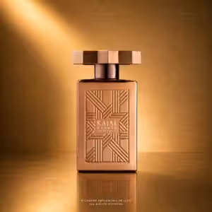 Kajal Homme II Eau de Parfum packshot luxury con flacone bronzo, profumo uomo di nicchia disponibile su Charme Profumeria