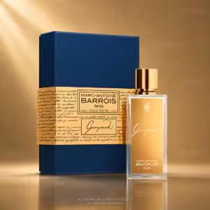 Marc-Antoine Barrois Ganymede Eau de Parfum 100 ml con confezione, profumo di nicchia su sfondo luxury dorato Charme Profumeria