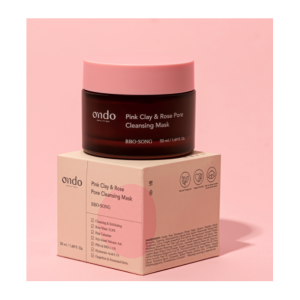 Maschera all'argilla rosa con calamina, acidi esfolianti e acqua di rose per una pelle morbida e completamente pulita.