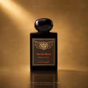 Lorenzo Pazzaglia Van Py Rhum Extrait de Parfum 50 ml, flacone nero con etichetta marrone e dettagli oro su sfondo dorato Charme Profumeria de Luxe