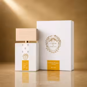 Giardini di Toscana Colonia Nobile Eau de Parfum 100 ml con flacone bianco e confezione, profumo di nicchia su sfondo dorato luxury