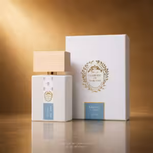 Giardini di Toscana Celeste Eau de Parfum 100 ml con flacone bianco, etichetta celeste e confezione su sfondo luxury