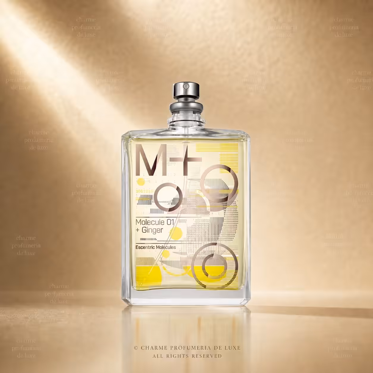 Escentric Molecules Molecule 01 + Ginger Eau de Toilette 100 ml, profumo di nicchia agrumato e speziato in packshot luxury