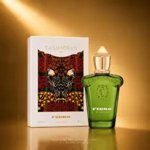 Xerjoff Casamorati Fiero Eau de Parfum 30 ml con confezione, profumo di nicchia agrumato su sfondo luxury dorato Charme Profumeria