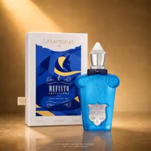 Xerjoff Casamorati Mefisto Gentiluomo Eau de Parfum 100 ml con confezione, profumo di nicchia maschile su sfondo luxury dorato Charme Profumeria
