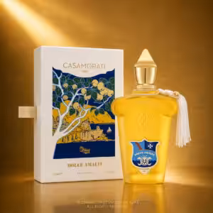 Xerjoff Casamorati Dolce Amalfi Eau de Parfum 100 ml con confezione, profumo di nicchia su sfondo luxury dorato Charme Profumeria