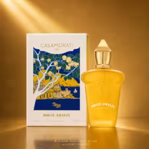 Xerjoff Casamorati Dolce Amalfi Eau de Parfum 30 ml con confezione, profumo di nicchia su sfondo luxury dorato Charme Profumeria