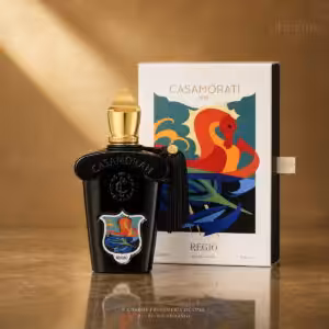 Xerjoff Casamorati Regio Eau de Parfum 100 ml con confezione, profumo di nicchia su sfondo luxury dorato Charme Profumeria