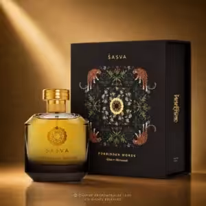 SASVA Forbidden Words Eau de Parfum 100 ml, flacone e confezione del profumo di nicchia