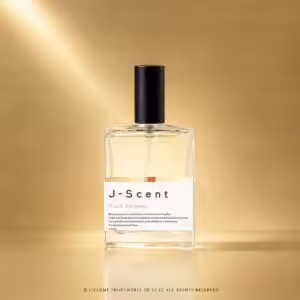 J-Scent Ramune Eau de Parfum 50 ml, flacone in packshot luxury su sfondo dorato Charme Profumeria.