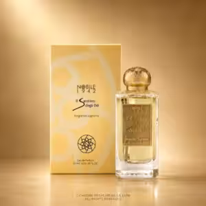 Gold perfume bottle with a decorative cap beside a matching beige box, labeled Nobile 1942 Il Sentiero degli Dei (fragrance).