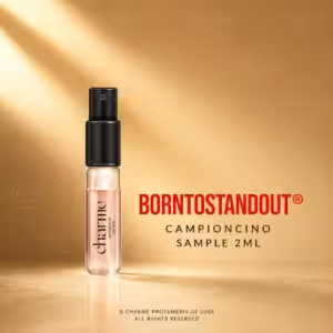 Campioncino Borntostandout Sample 2 ml, formato prova profumo di nicchia in packshot luxury per Charme Profumeria de Luxe