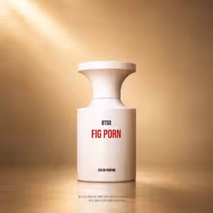 Borntostandout Fig Porn Eau de Parfum 50 ml, fragranza di nicchia in packshot luxury con luce dorata per Charme Profumeria