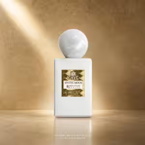 CAVE Mystic Moon Extrait de Parfum, profumo di nicchia con flacone bianco e tappo grigio perlato - Charme Profumeria