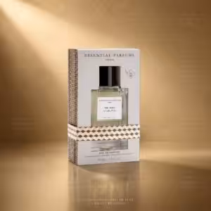 Essential Parfums The Musc Eau de Parfum 100 ml con confezione su sfondo dorato luxury
