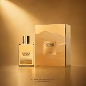 Salum Sparkling Tamarind Extrait de Parfum 50 ml, flacone e confezione oro in packshot luxury.