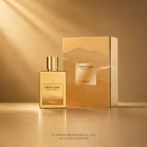 Salum Tropylang Extrait de Parfum 50 ml, flacone e confezione dorati fotografati in stile e-commerce luxury.