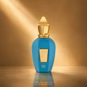 Xerjoff Erba Pura Eau de Parfum 50 ml, flacone turchese e oro su sfondo luxury Charme Profumeria de Luxe