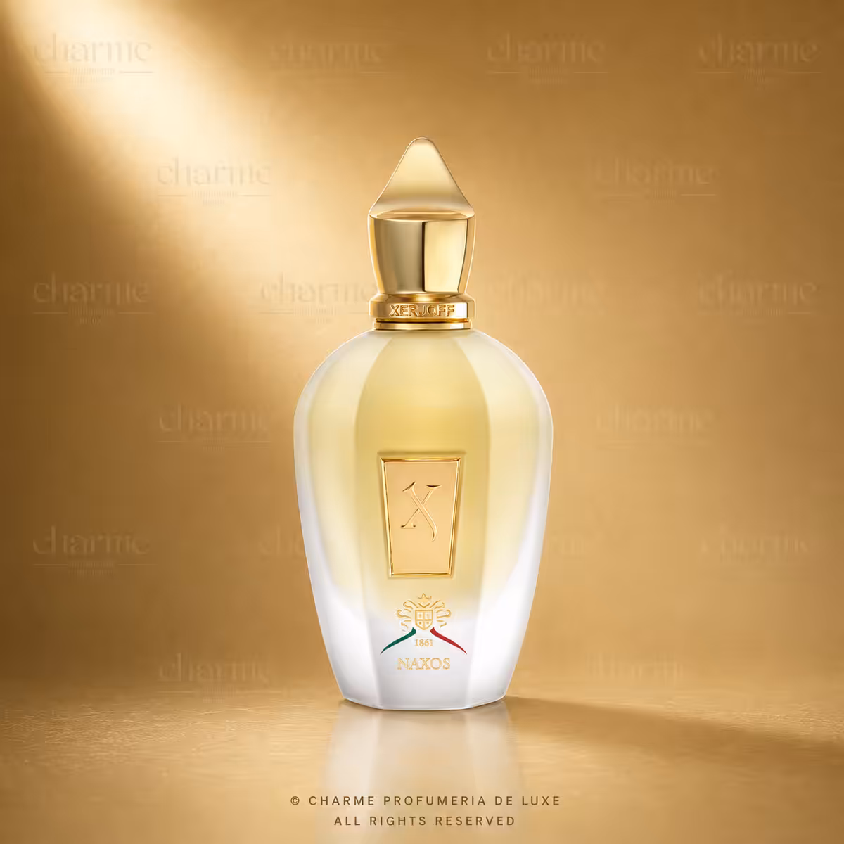 Xerjoff Naxos Eau de Parfum 100 ml, profumo di nicchia con flacone avorio e dettagli dorati