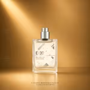 Escentric Molecules Escentric 02 ricarica 30 ml, profumo di nicchia con flacone trasparente su sfondo luxury dorato Charme Profumeria de Luxe