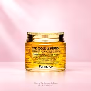 FarmStay 24K Gold & Peptide Perfect Ampoule Cream 80 ml, trattamento viso nella confezione originale