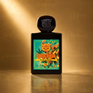 Lorenzo Pazzaglia Speechless Extrait de Parfum 50 ml, flacone nero con etichetta verde su sfondo dorato Charme Profumeria de Luxe
