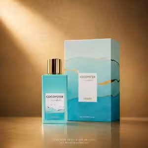 Salum CocoOyster Carambola 50 ml, flacone turchese e confezione coordinata in packshot e-commerce premium.