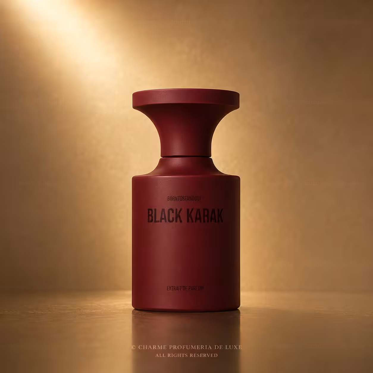 BornToStandOut Black Karak 50ml Extrait de Parfum, profumo di nicchia in flacone rosso - Charme Profumeria