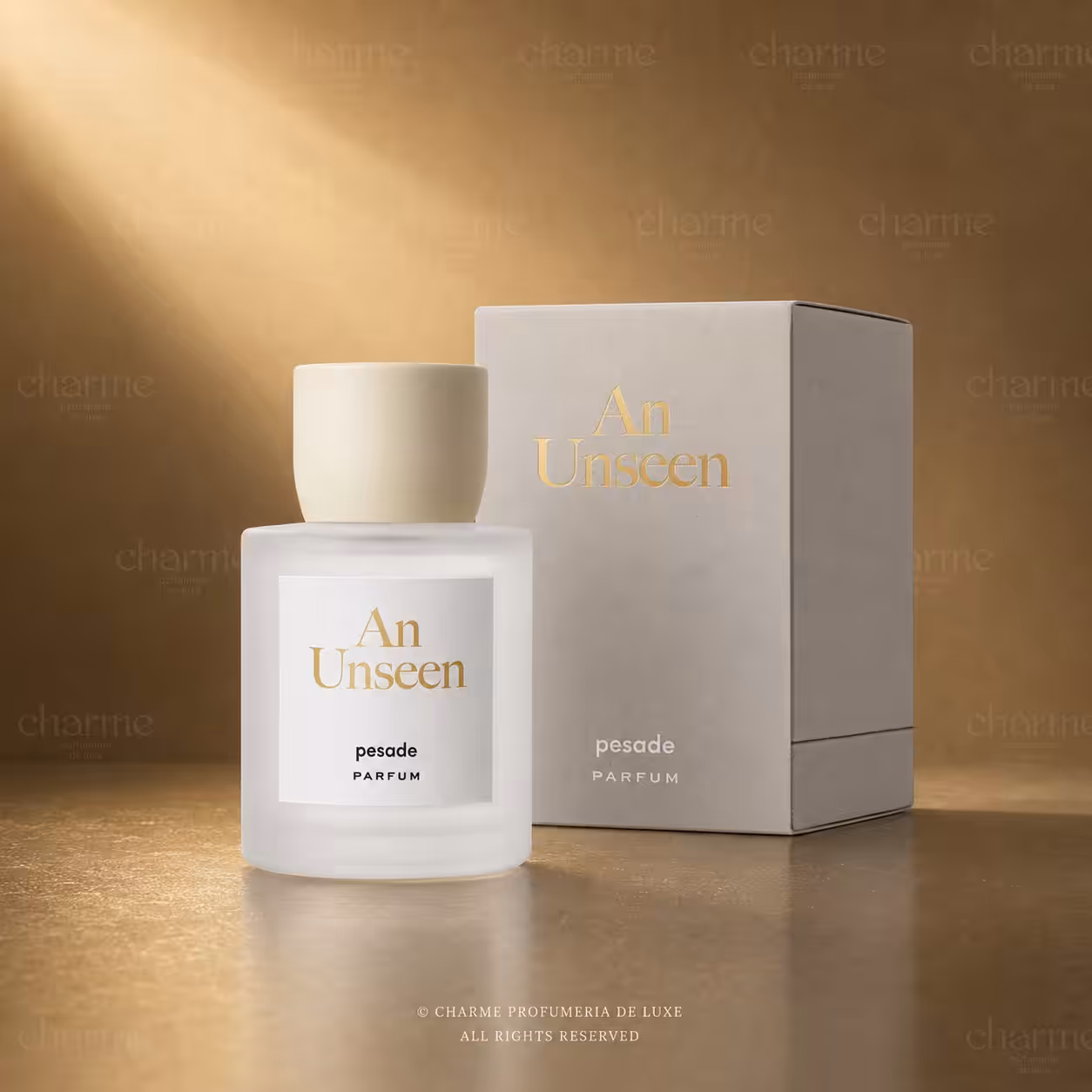 Pesade An Unseen Eau de Parfum 100 ml con confezione, profumo di nicchia in packshot luxury per Charme Profumeria