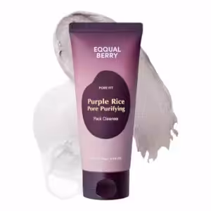 Equal Berry Purple Rice Pore Purifying Pack Cleanser in a purple gradient squeeze tube with a dark purple label.
