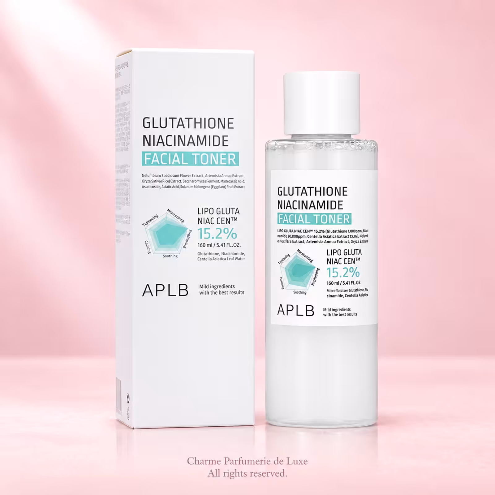 APLB Glutathione Niacinamide Facial Toner 160ml, tonico viso nella confezione originale