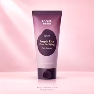 EQQUALBERRY Purple Rice Pore Purifying Pack Cleanser 130g, detergente viso nella confezione originale