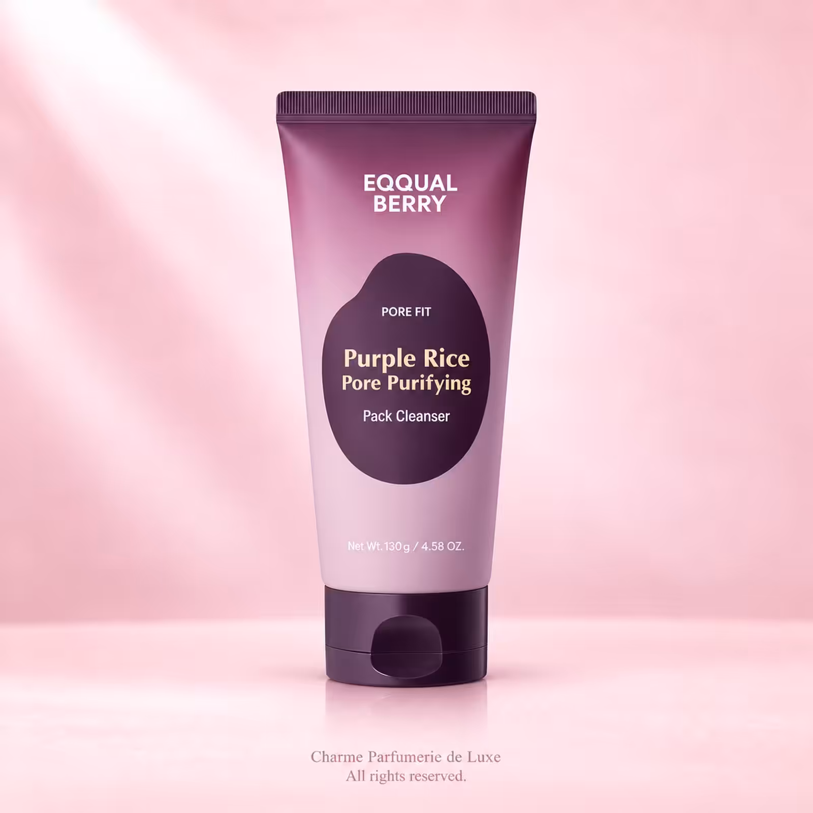 EQQUALBERRY Purple Rice Pore Purifying Pack Cleanser 130g, detergente viso nella confezione originale