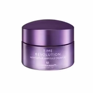 Vasetto Missha Time Revolution Night Repair Ampoule Cream 50 ml, crema notte k-beauty con fermenti per pelle più morbida e luminosa