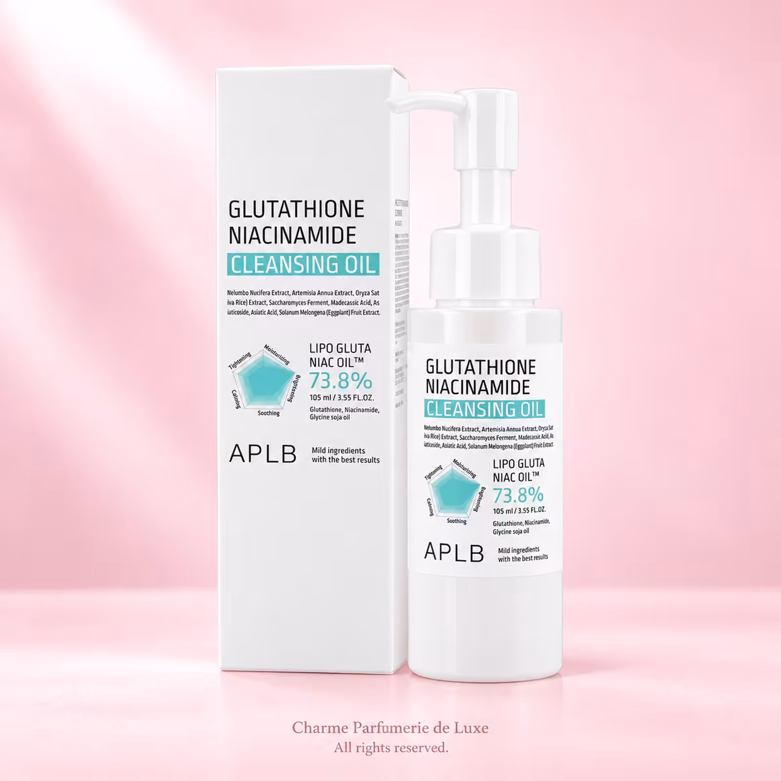 APLB Glutathione Niacinamide Cleansing Oil 105ml, detergente viso nella confezione originale