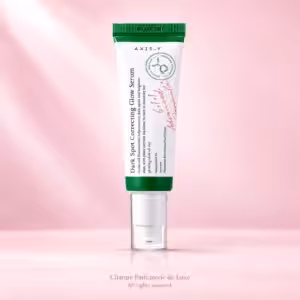 Axis-Y Dark Spot Correcting Glow Serum, trattamento viso nella confezione originale