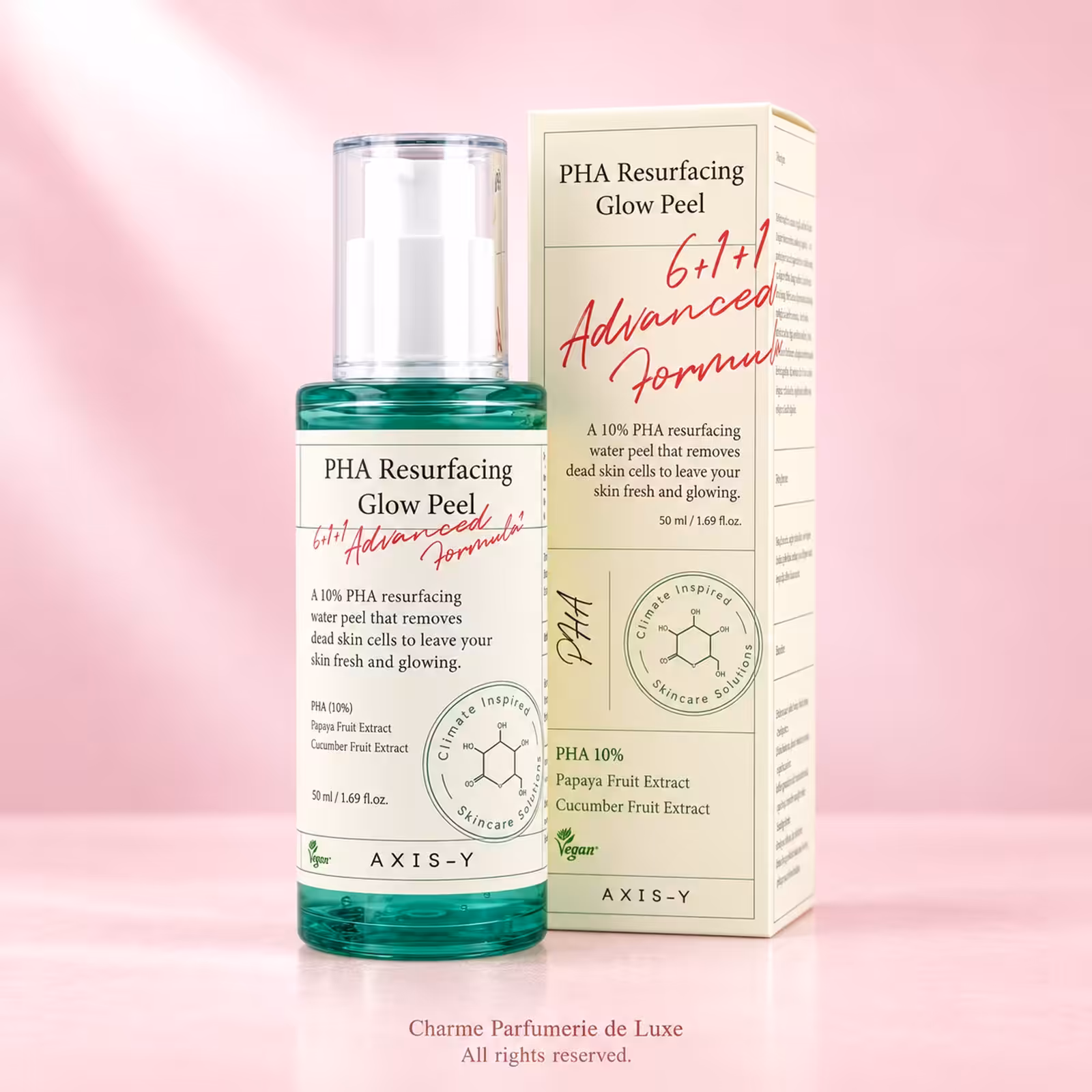 AXIS-Y PHA Resurfacing Glow Peel 50ml, prodotto di cosmesi coreana nella confezione originale