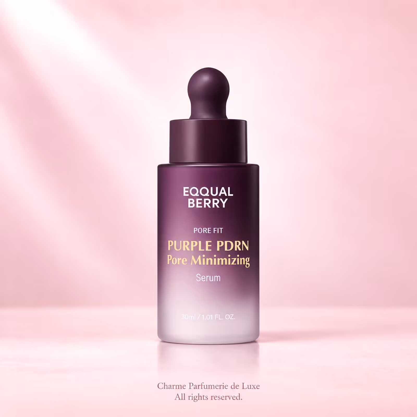EQQUALBERRY Purple PDRN Pore Minimizing Serum 30ml, trattamento viso nella confezione originale
