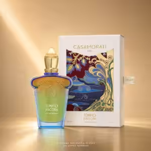 Xerjoff Casamorati Tempio D'Acqua Eau de Parfum 30 ml con confezione, profumo di nicchia acquatico su sfondo luxury dorato Charme Profumeria
