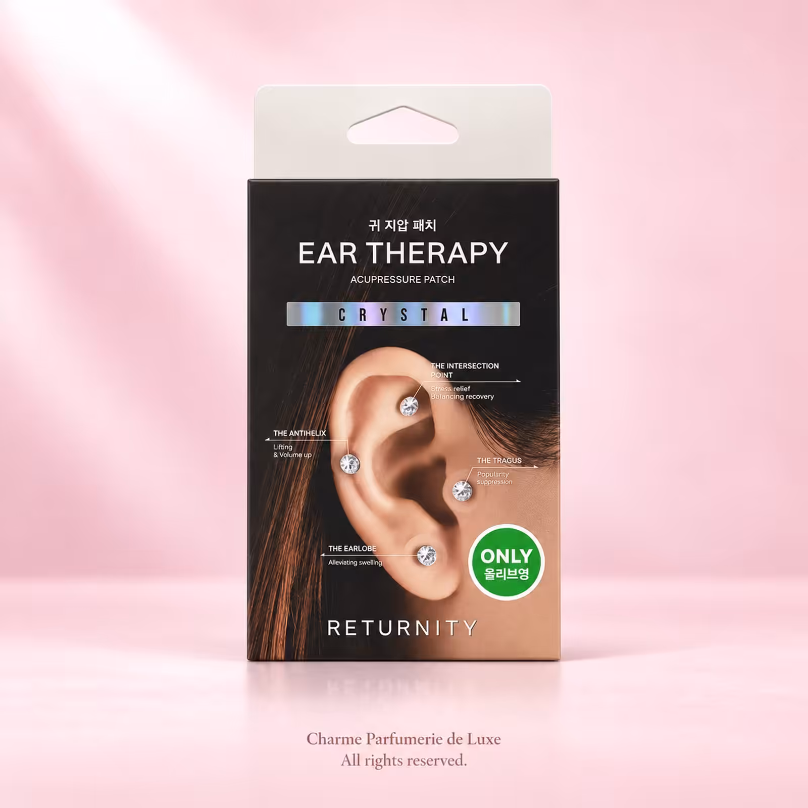 RETURNITY Ear Therapy Acupressure Patch Crystal, accessorio auricolare decorativo in confezione nera