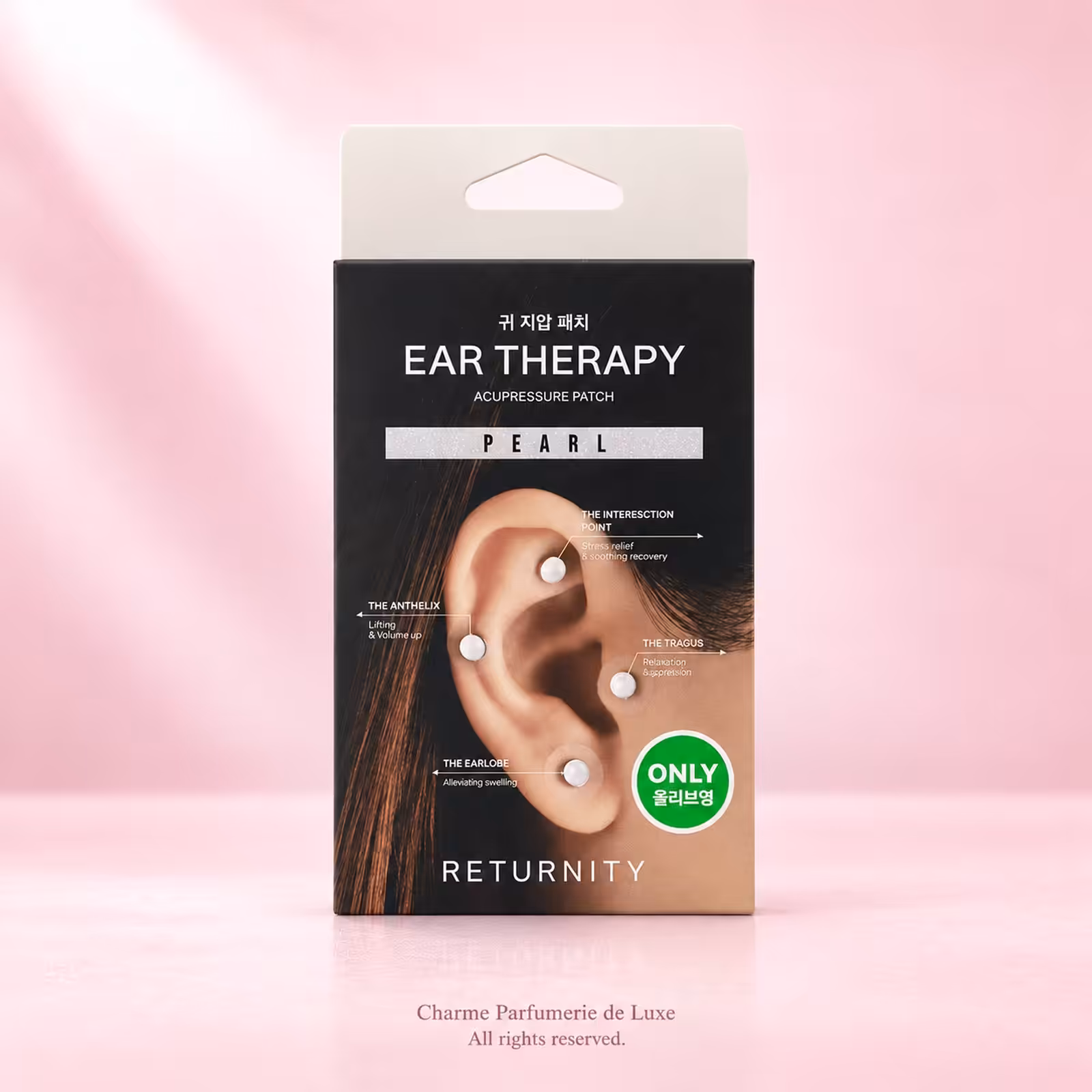 RETURNITY Ear Therapy Acupressure Patch Pearl, accessorio auricolare decorativo in confezione nera
