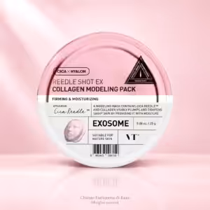VT Cosmetics Reedle Shot EX Collagen Modeling Pack, maschera modeling coreana da 25 g in confezione rosa e bianca.