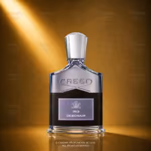 Creed Iris Debonair Eau de Parfum, profumo di nicchia elegante in flacone Creed con etichetta Iris Debonair, packshot luxury Charme Profumeria de Luxe